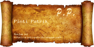 Pinti Patrik névjegykártya